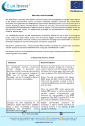 East Invest 2: Regional Position Paper